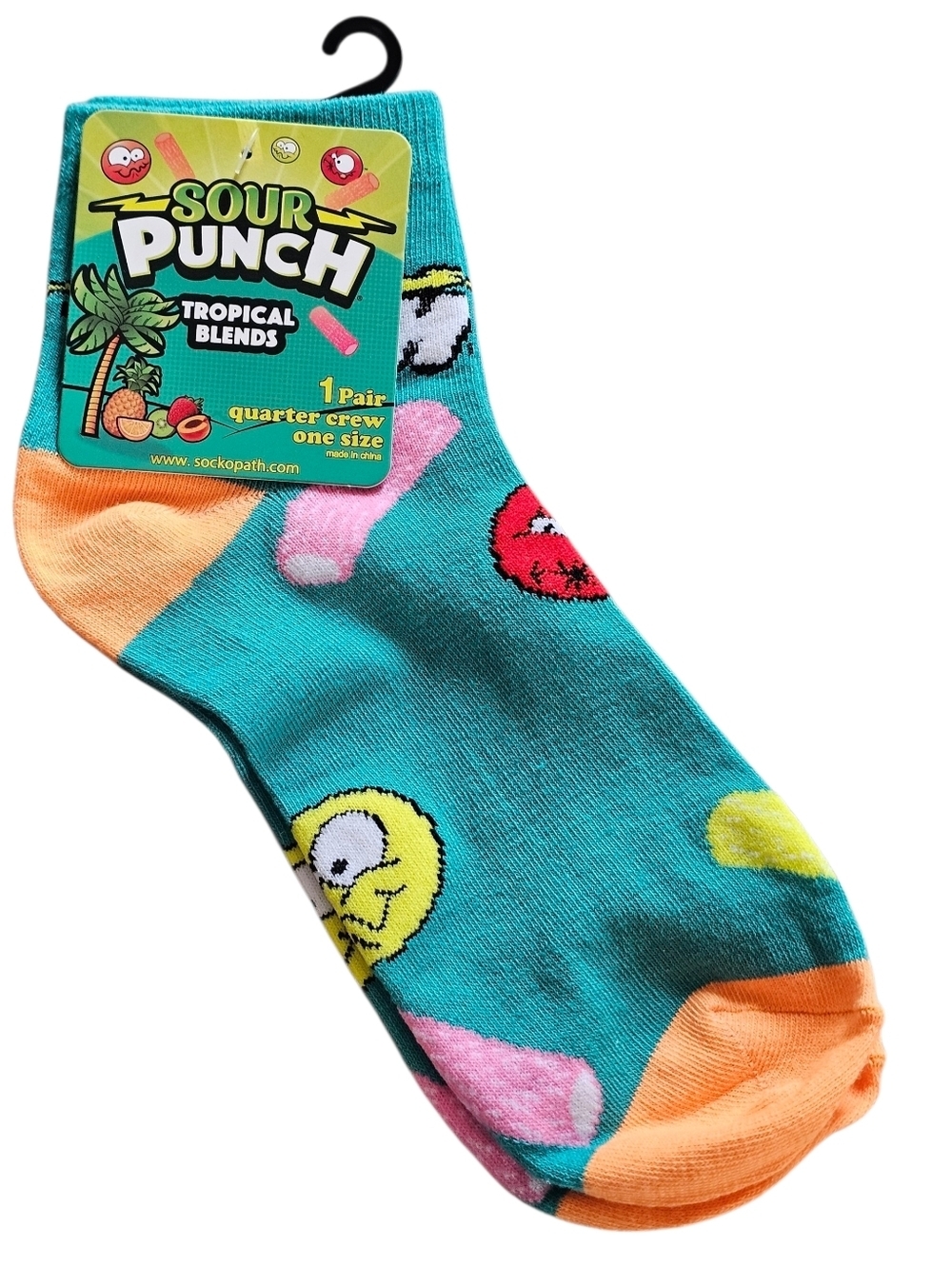 Novelty Socks, Dots Candy, Size 6-12 And Sour Punch Quarter Crew 8-12 - Picture 5 of 6